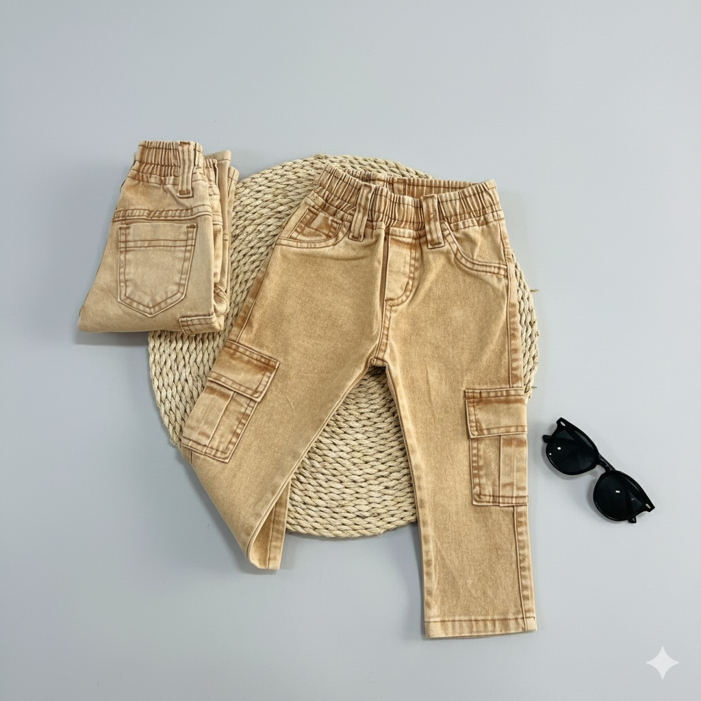 Calça Cargo Infantil Menino Bebê 09 Meses a 04 Anos | Moda Infantil | Unissex | Estilo e Conforto