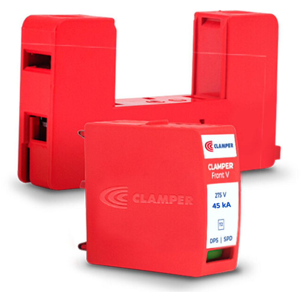 KIT ECONÔMICO C/ 2 DISPOSITIVOS DE PROTEÇÃO CONTRA RAIOS COM DPS CLAMPER FRONT V 275V 45KA — imagem 2 de 2