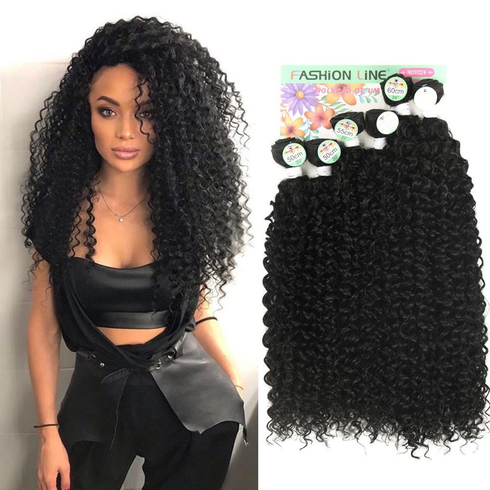 Cabelo Cacheado para Entrelace Rainha 65cm Fibra Premium 6Pecas em Oferta na Shopee