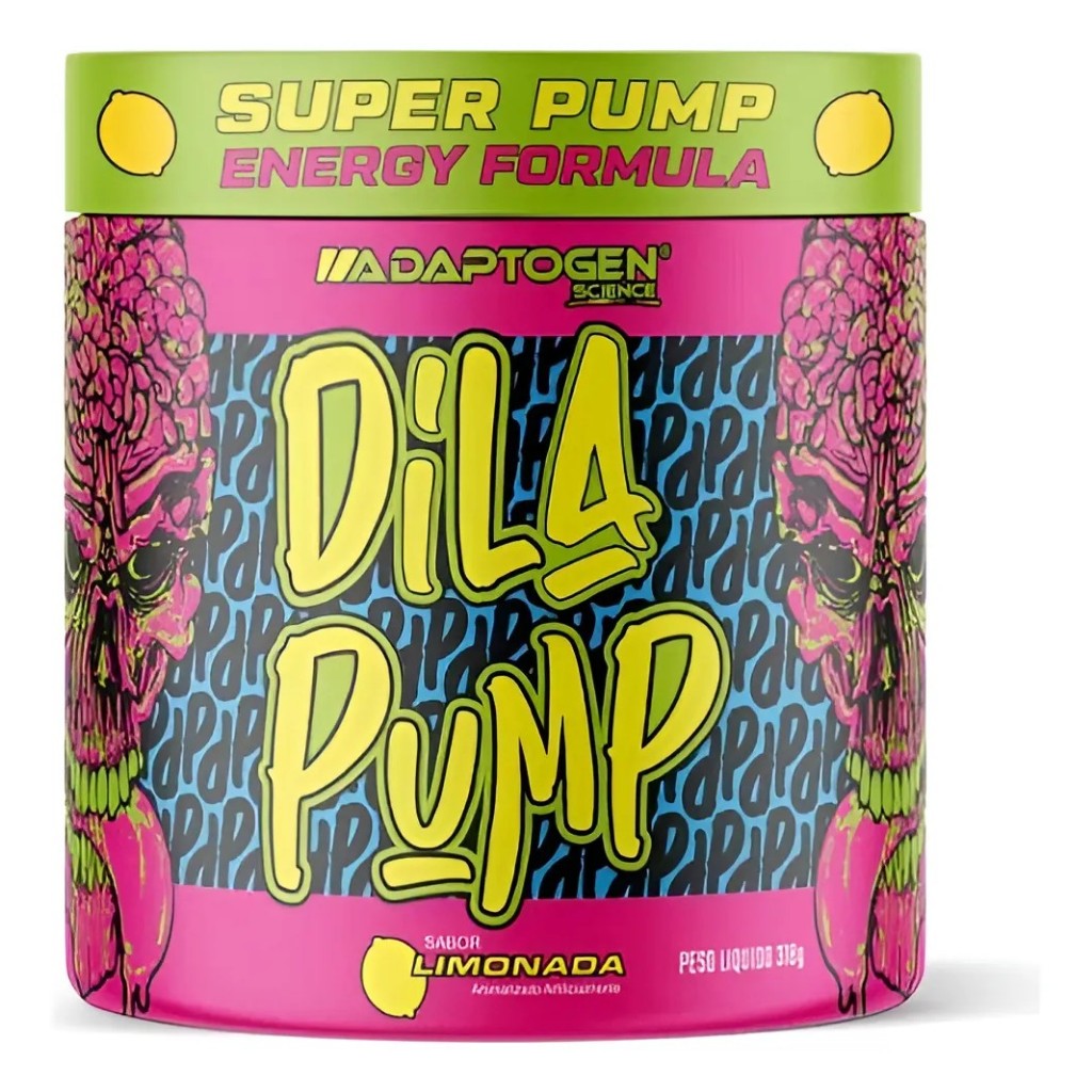 Dila Pump Pre Treino Sem Cafeina Beta Alanina em Pó 318g - Adaptogen Science em Oferta na Shopee