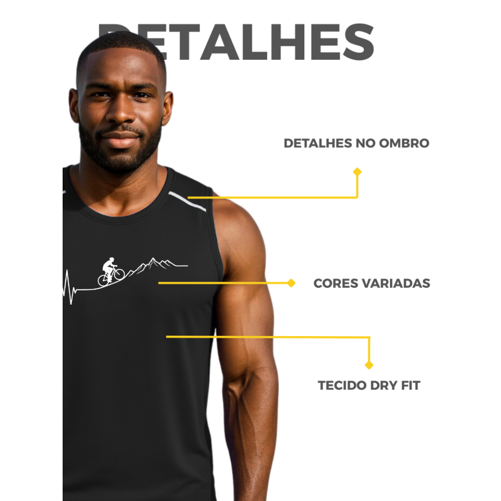 Kit 3 Regatas Ciclismo Dry Fit Masculina Estampada Camiseta Esportiva Leve — imagem 2 de 2