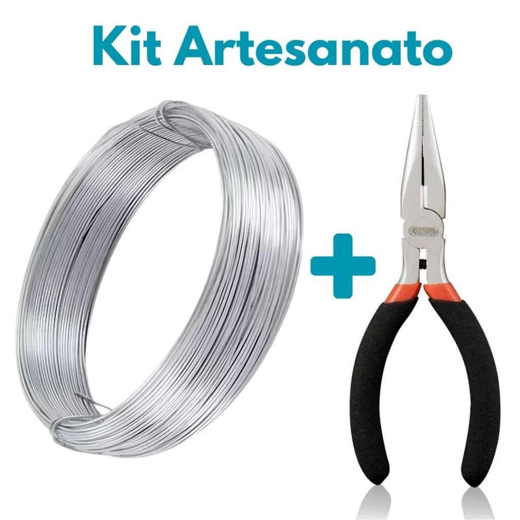 Kit Para Artesanato Arame n° 16, 18, 20, 22 Com Alicate 5'' em Oferta na Shopee