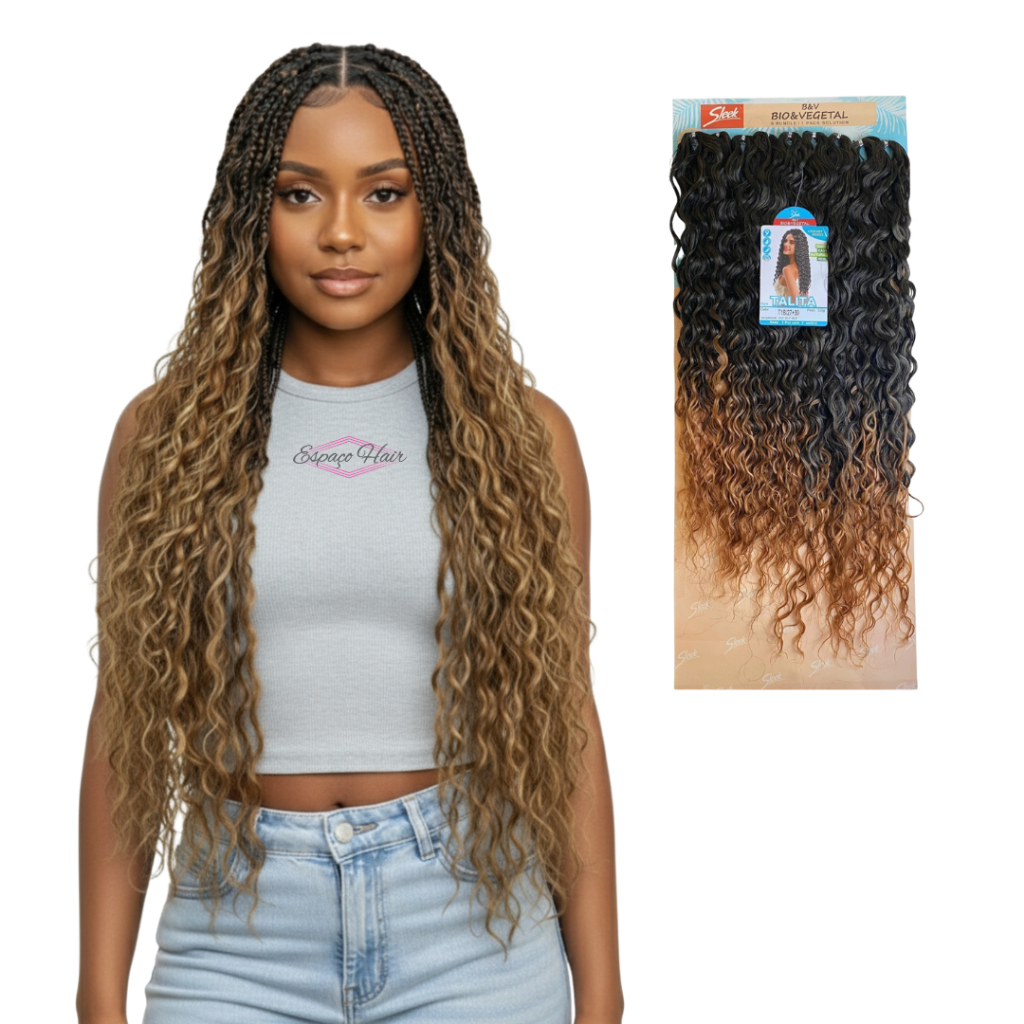 CABELO CACHEADO TALITA - SLEEK B&V - BIO FIBRA - CROCHET BRAIDS, FORADA TELA, GYPSY BRADIDS, PEENTTEADOS
