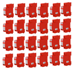 KIT 24 UN DISPOSITIVO DE PROTEÇÃO CONTRA RAIOS COM DPS FRONT V 275V 20KA VERMELHO