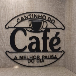 Placa Quadro Cantinho Do Café MDF Preto Vazado 3mm Decoração De Parede E Porta em Oferta na Shopee