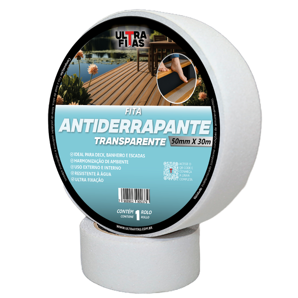 Fita Antiderrapante 50 mm X 30 Metros - Transparente