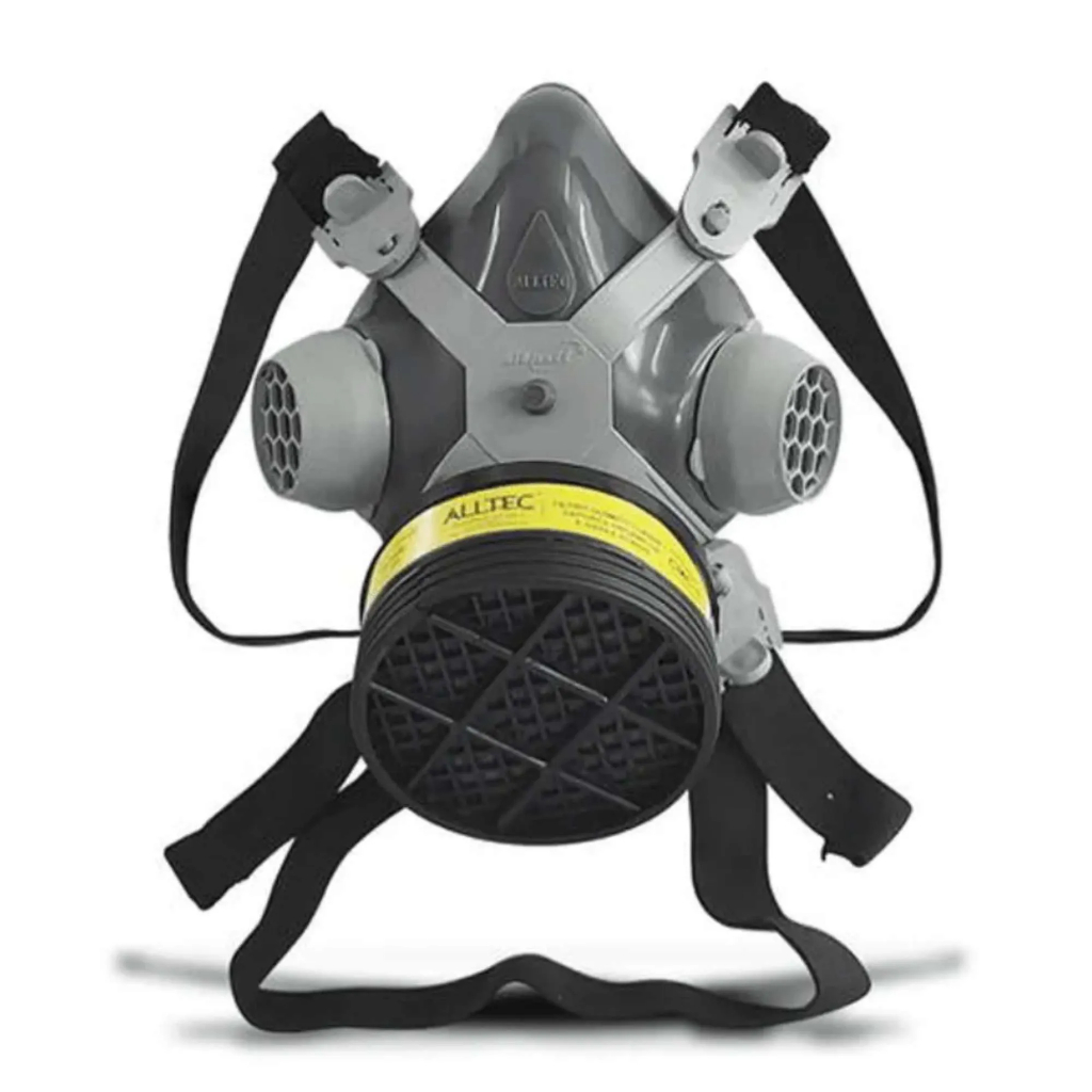 Respirador 1/4 Facial Alltec 2001 Com Filtro VO/GA Mascara para Vapores Organicos e Gases Acidos