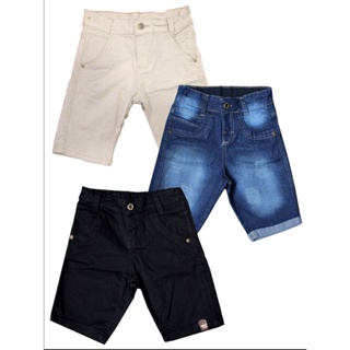 3 Bermuda Jeans Juvenil Brim Infantil Masculino Menino em Oferta na Shopee