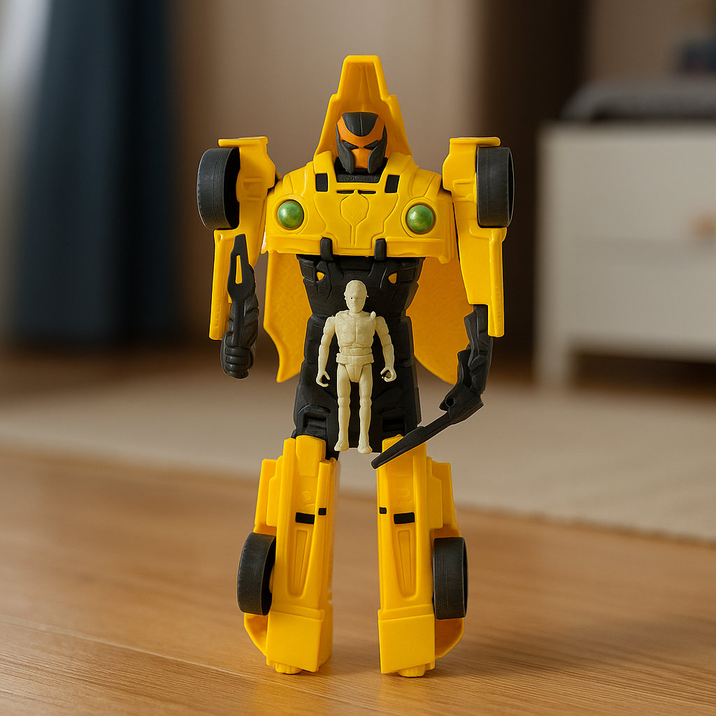 Fusca Que Vira Robô Gigante Grande 38cm Estilo Transformers Bumblebee Diversão Aprendizado Criança