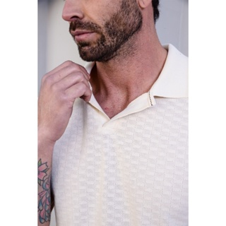 Camisa Polo Masculina Tricô Manga sem botão Curta textura Básica em Oferta na Shopee