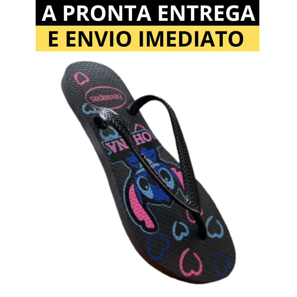 Chinelo Sandalia Havainas Lilo & Stitch Feminino Slim Disney Casual