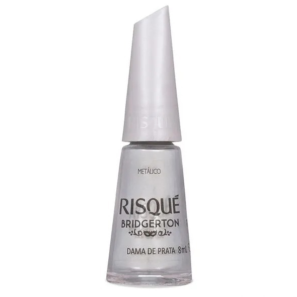 Esmalte Risque Prata Bridgerton Dama de Prata 8ml Kit com 6 unidades