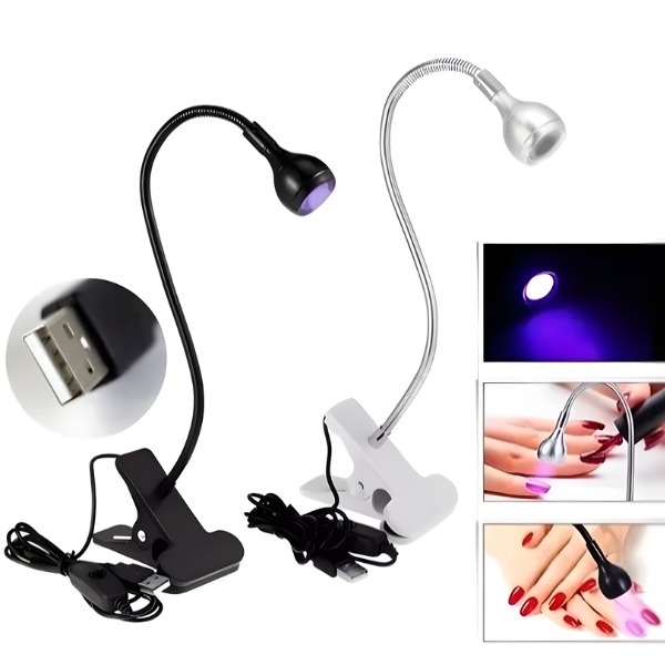 Mini Lâmpada Secadora UV com Presilha para Gel Tips Fibra