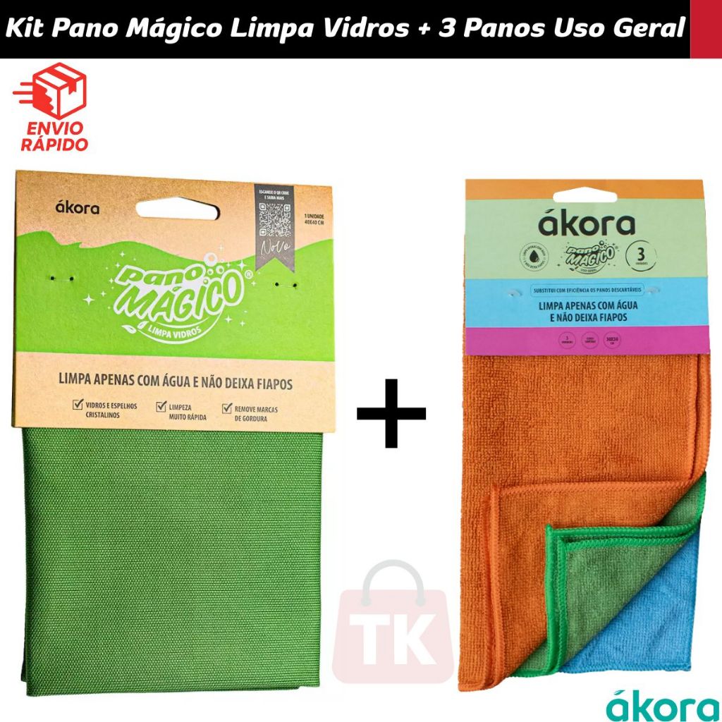 Pano Mágico Limpa Vidros 40x40cm + Pano Mágico Uso Geral 30x30cm Cores Sortidas em Oferta na Shopee