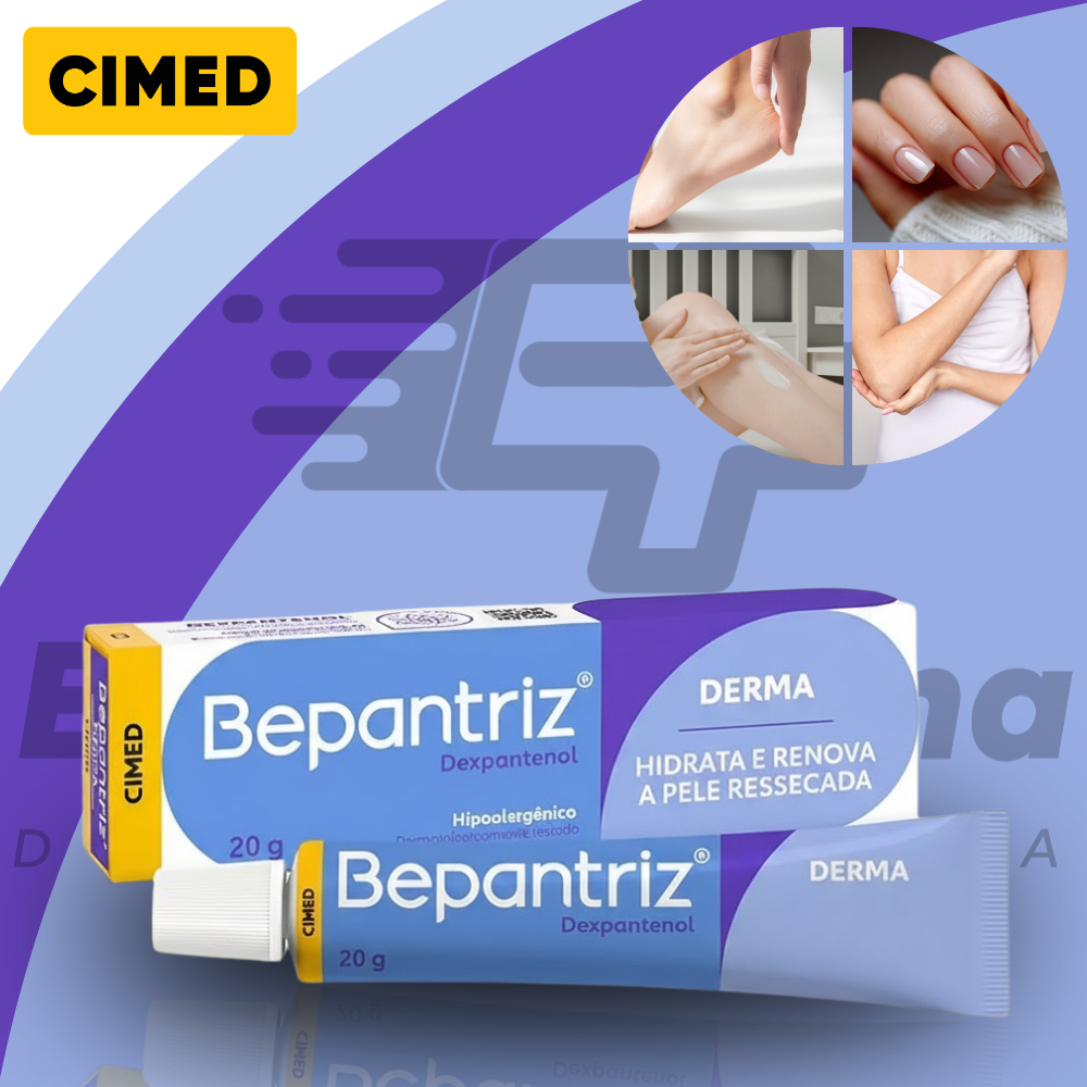 Bepantriz Derma Dexpantenol Cimed Hidratação Intensa e Reparação da Pele Ressecada 20g em Oferta na Shopee