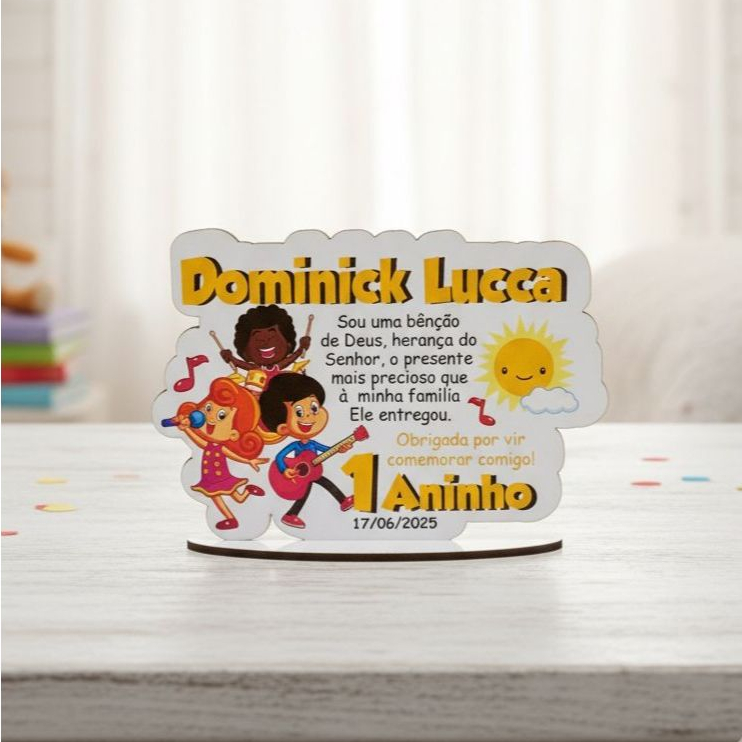 Lembrancinha de Aniversário MDF Personalizada | 10x15cm | MDF 3mm Adesivado | Brinde para Festas | Centro de Mesa