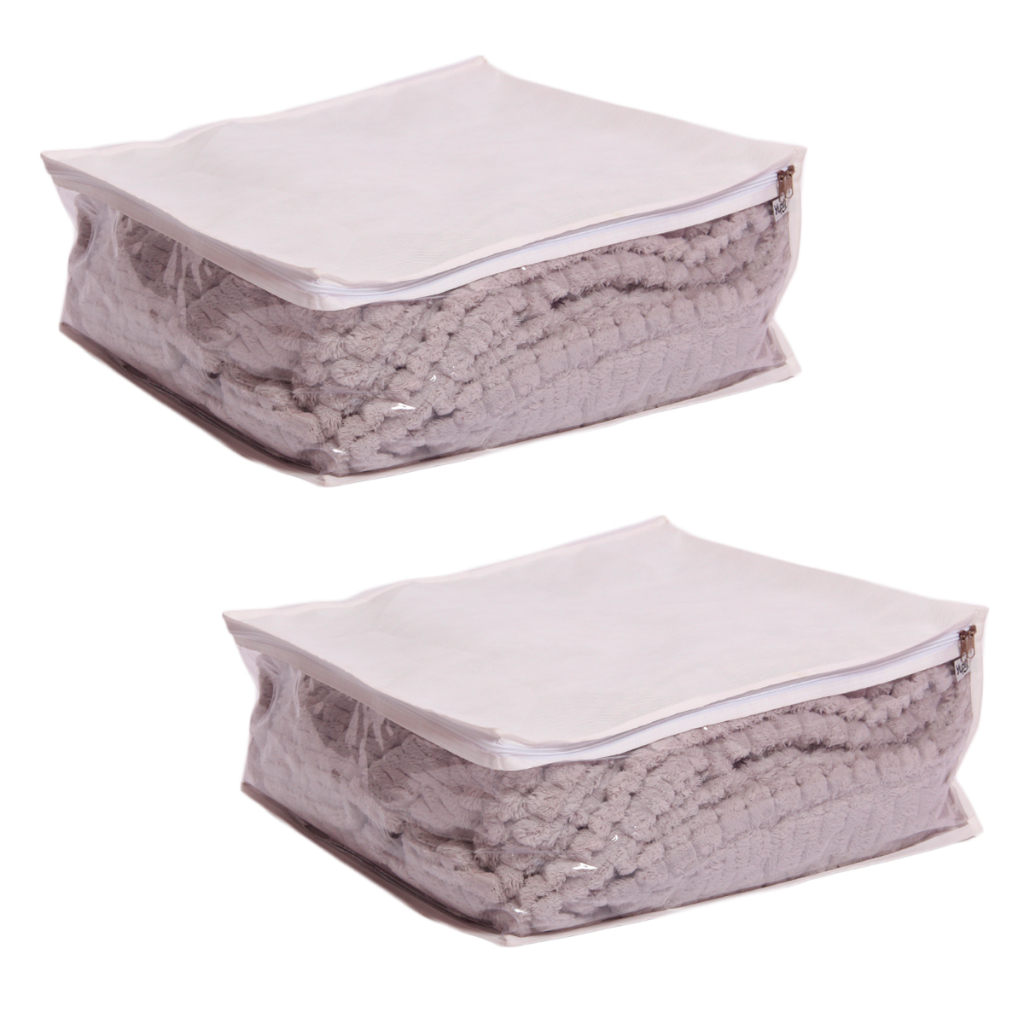 2 Organizador Multiuso Coberta Edredon Visor Transparente G 50x50x20 cm Closet e Guarda-Roupas Yupii em Oferta na Shopee