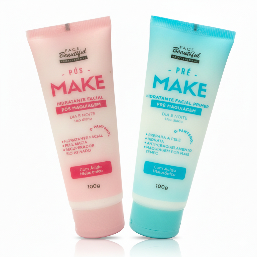 Hidratante Pré e Pós Make Face Beautiful – Limpeza, Hidratação e Pele Preparada para Brilhar