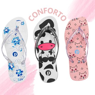 Kit 3 Pares Chinelo Feminino Leve Macio