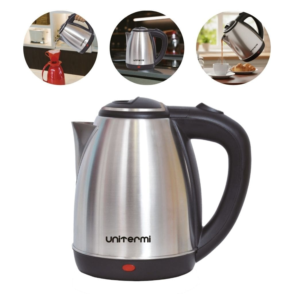 Chaleira Eletrica Inox Unitermi Atacama Jarra Eletrica 1.8 Litros Termica Ferver Agua Rapido Cafe Cha Cozinha 220V