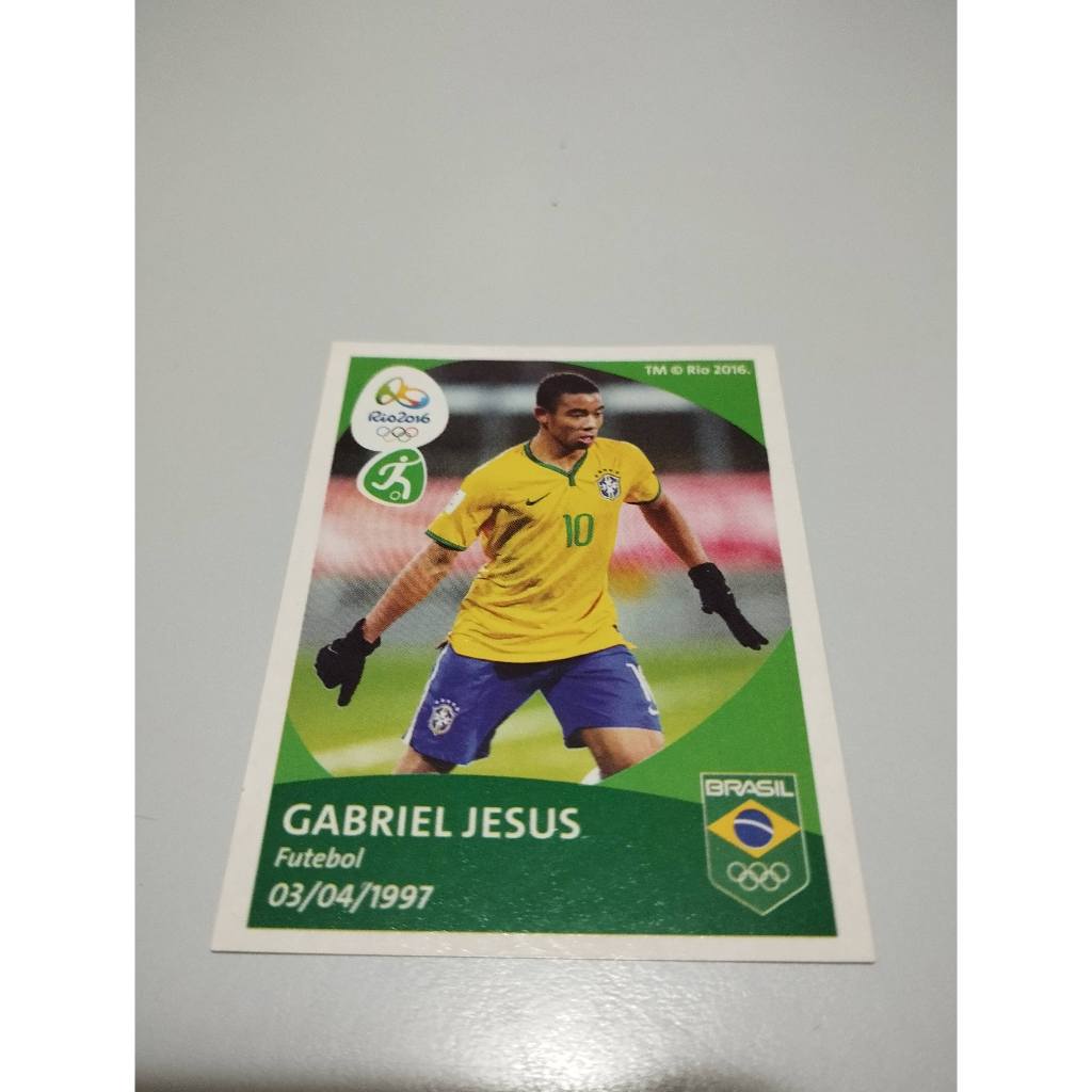 PANINI - FIGURINHA NOVA E ORIGINAL GABRIEL JESUS - JOGADOR COLEÇÃO OLIMPIADAS RIO 2016 FIGURINHAS