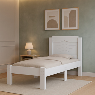 Cama Solteiro Sofia em MDF com Base Reforçada – Estilo Moderno 88x188cm em Oferta na Shopee