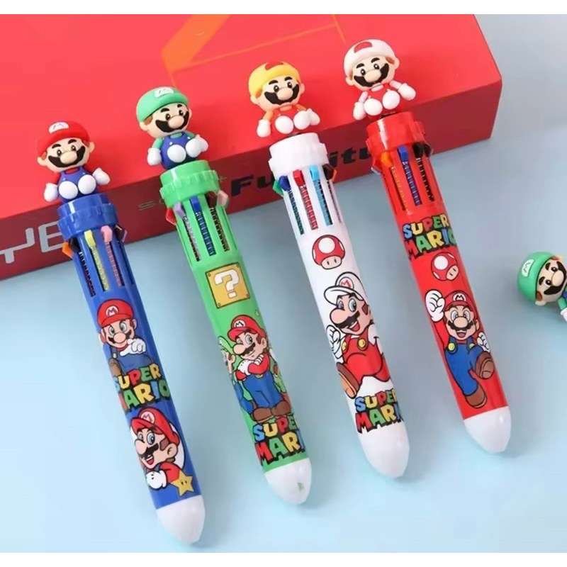 Caneta Mario / Luigi com 10 cores
