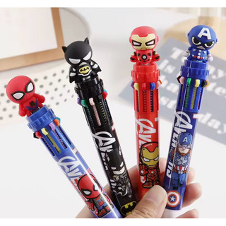 Caneta de 10 cores do Homem Aranha - Batman - Homem de Ferro - Capitão América / Escolha a sua