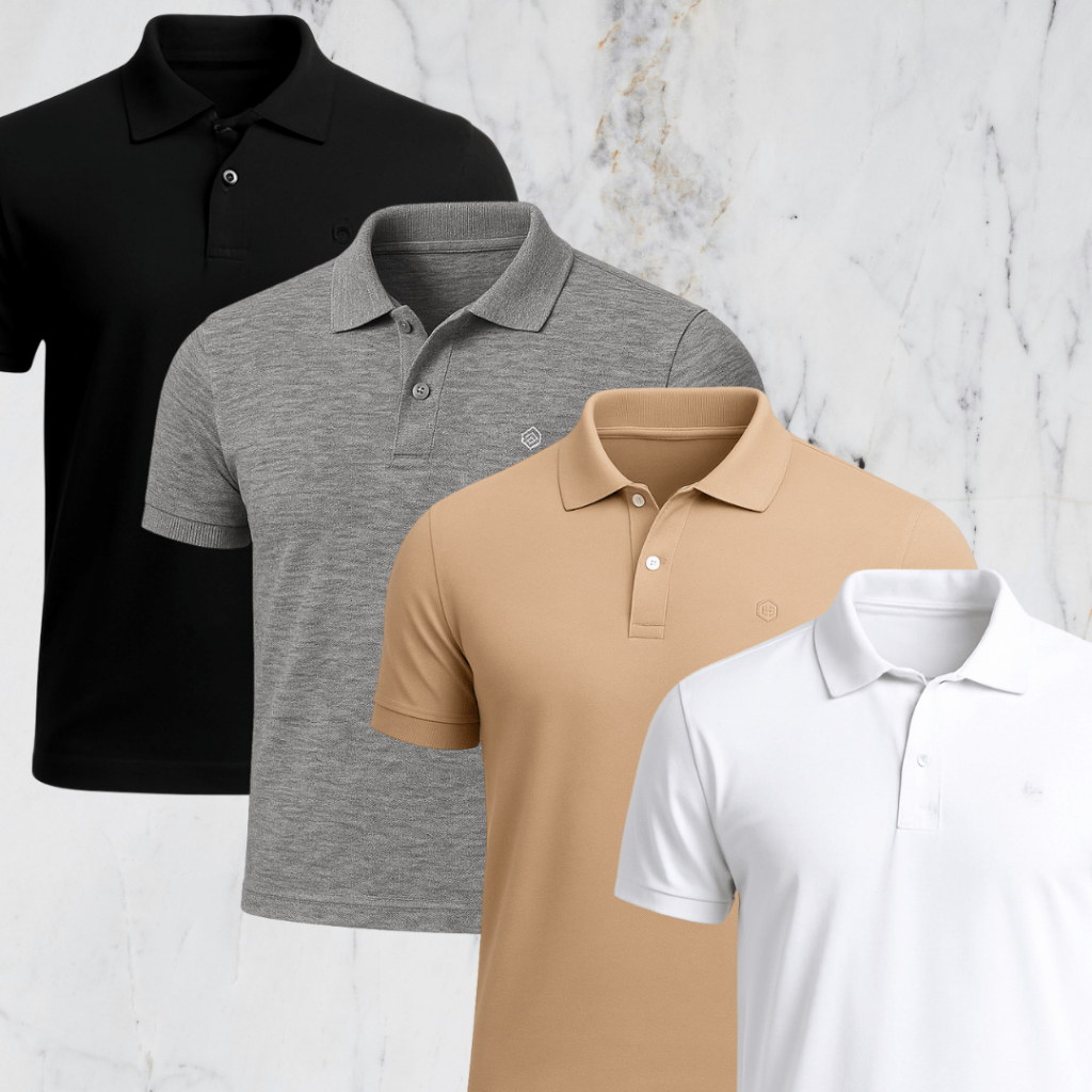 Kit 4 Polo Masculina Tradicional Casual Moderna Básica Elegante Social Para O Dia a Dia