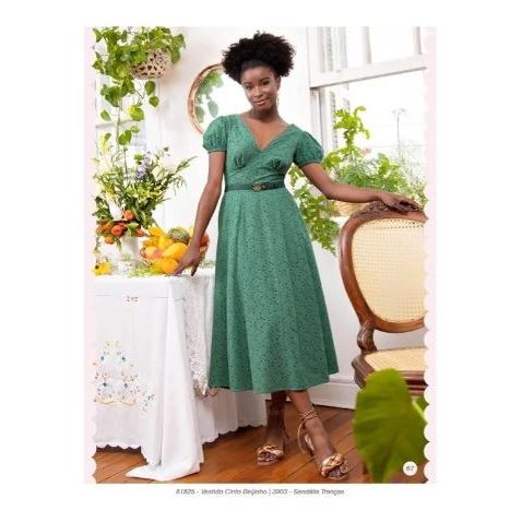 USADO Vestido Beijinho Midi Verde, Antix, G