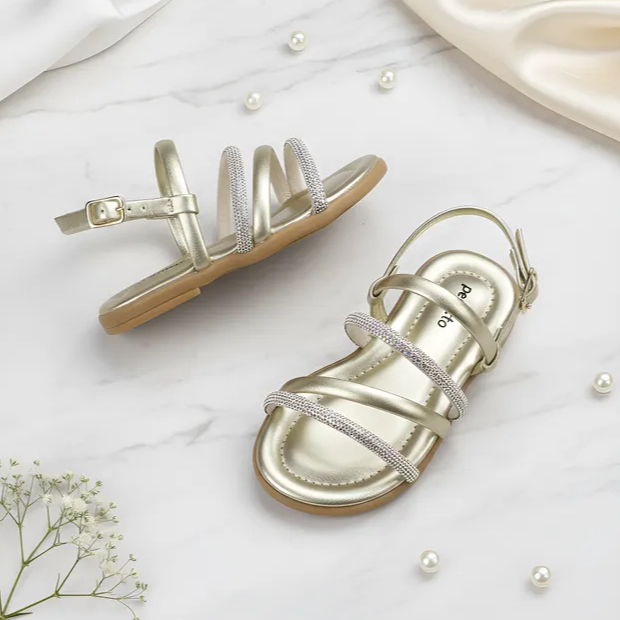 Sandália Infantil Rasteirinha Menina Brilho Strass Festa 15212 Pequito em Oferta na Shopee