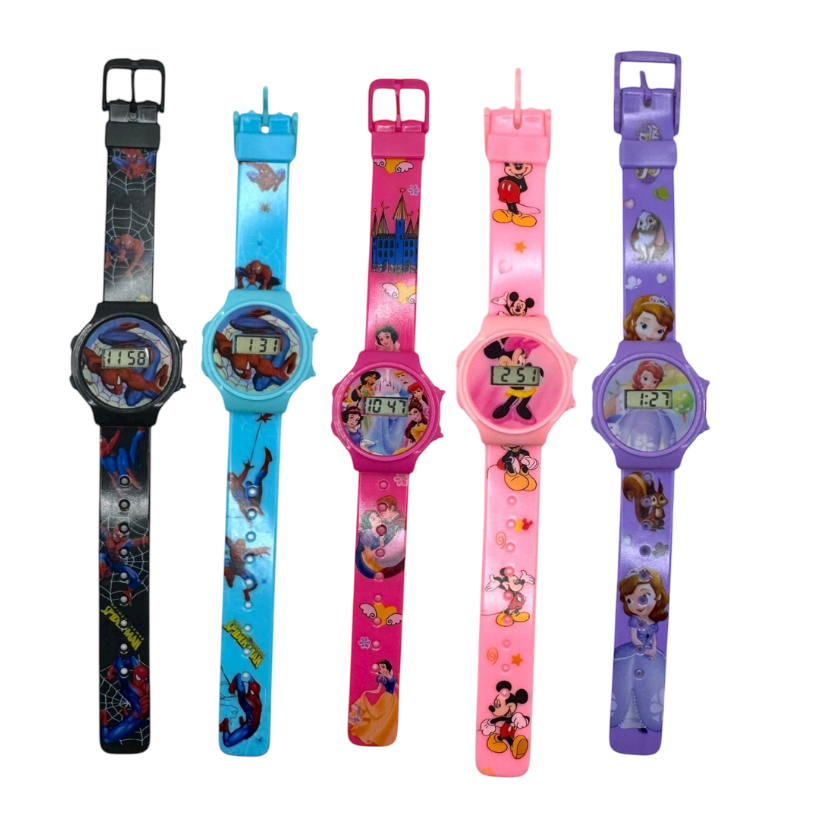 Relógio Digital para Crianças Infantil RDI01 Princesas Heróis Sofia Carros Homem Aranha Mickey Minnie em Oferta na Shopee