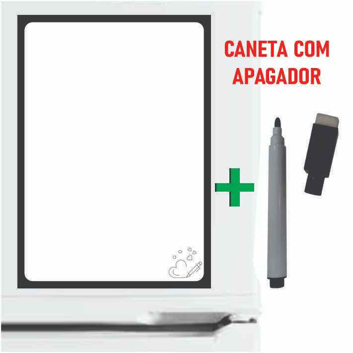 Imagem Imã de Geladeira Planner Semanal Magnético com Caneta Escreve e Apaga