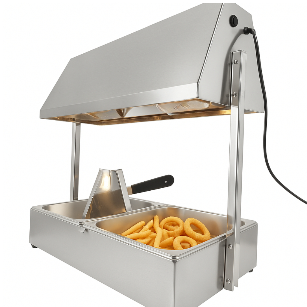 Conservador de Frituras Inox Bivolt 2 Cubas Com Pá para batata Mantém Porções Crocantes Gomes Inox em Oferta na Shopee