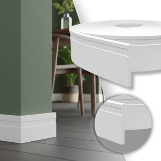 Rodapé EVA Branco Autocolante Flexível 7cm Moldura Para Parede Decorativa em Oferta na Shopee