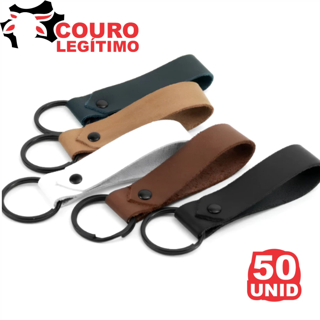 50 Chaveiros Couro Argola Italiana Lembrancinhas Brinde Para Clientes Empresa - ENVIO RÁPIDO (PROMOÇÃO DIA DOS PAIS) em Oferta na Shopee
