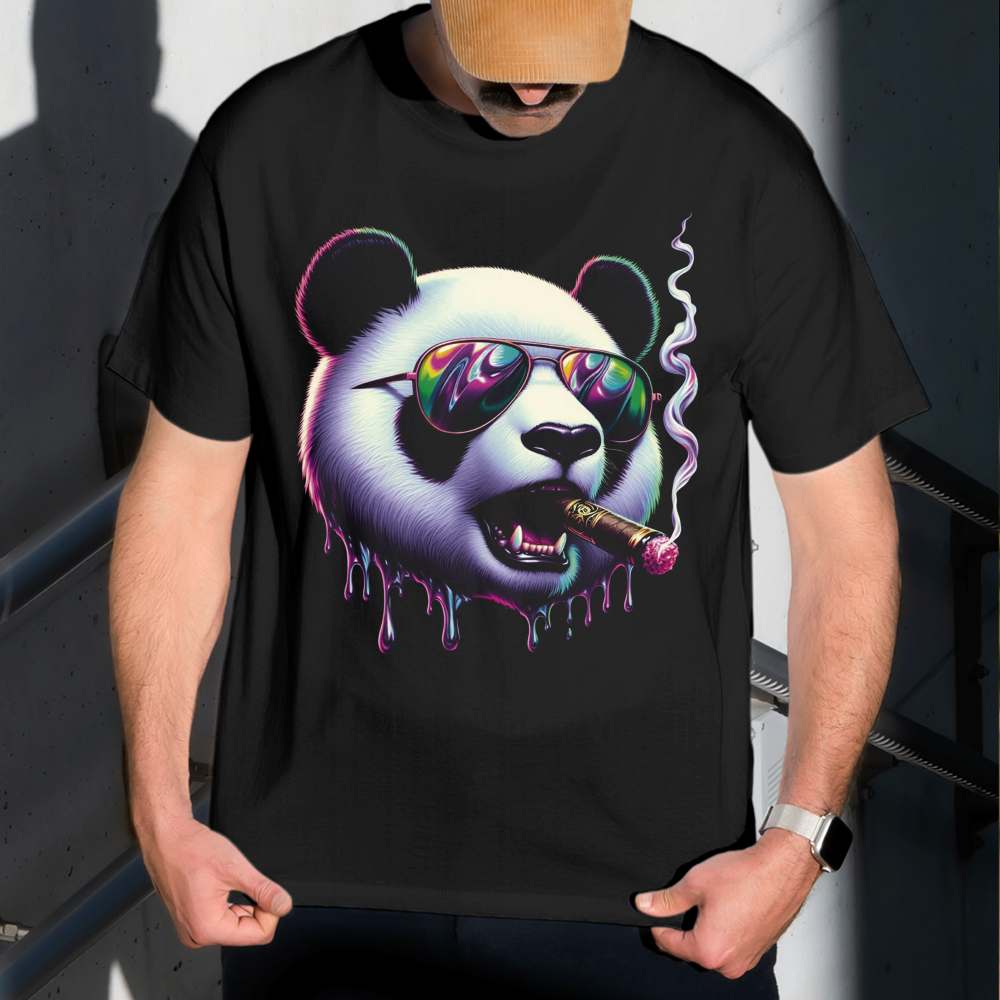 Camiseta Masculina Estampa Panda Xaruto 100% Algodão Estilo Conforto Diário Do Tamanho P ao GG