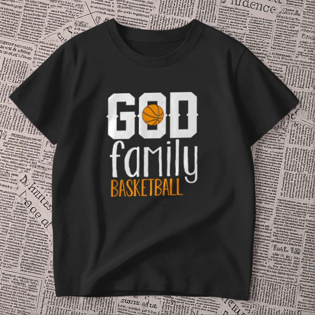 Camiseta estampada - God family basketball | Deus, família, basquete | frase | blusa unissex premium 100% algodão