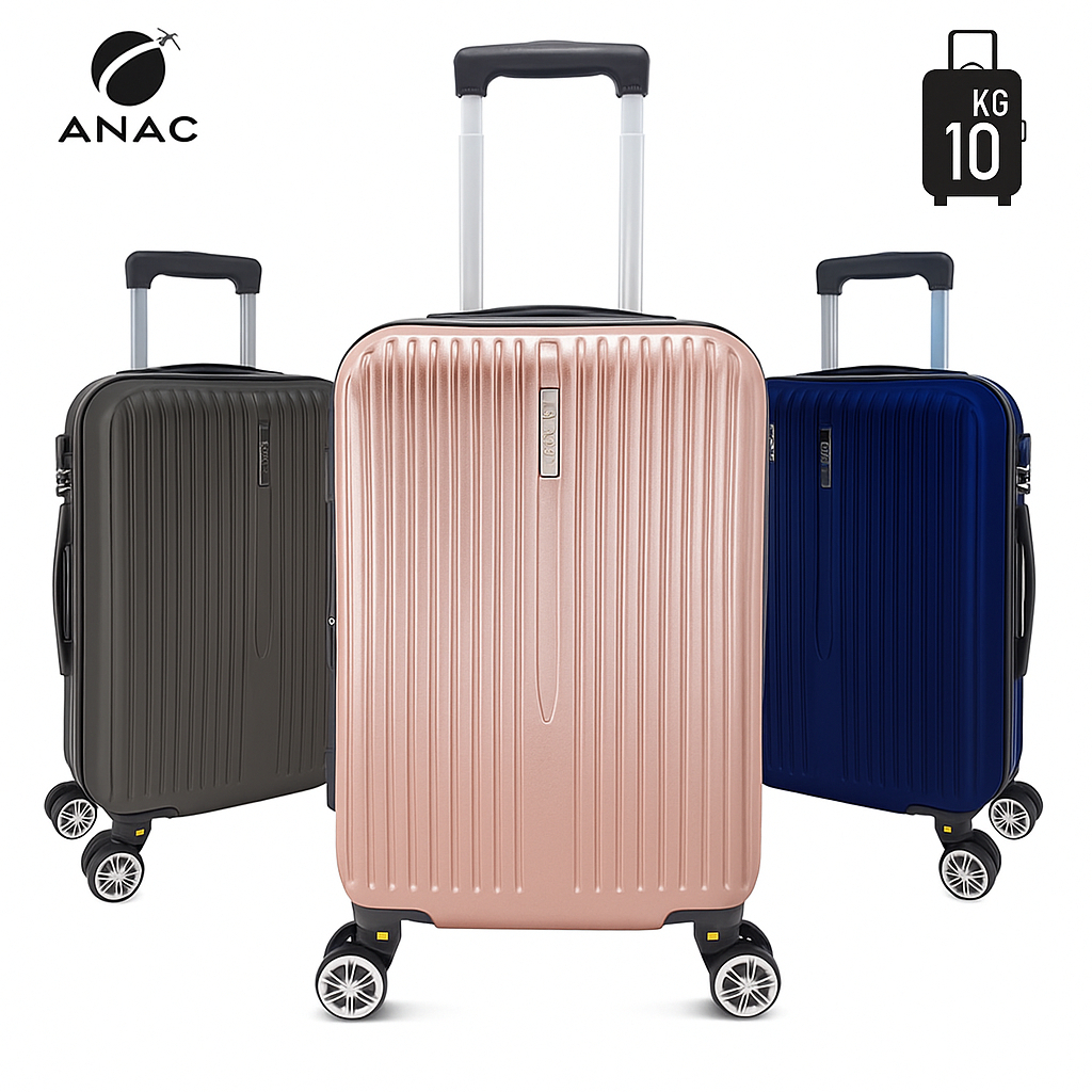 Mala de Viagem Bordo 10kg Pequena ABS Rígida Rodinhas 360 Com Zíper Expansivel