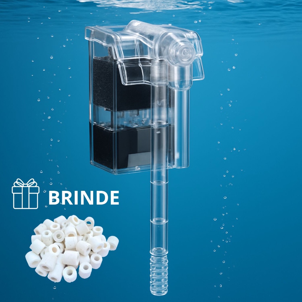 Filtro Externo para aquários Hang on 250 l/h  tipo cascata Mini Aqua hf-200 2.5w em Oferta na Shopee