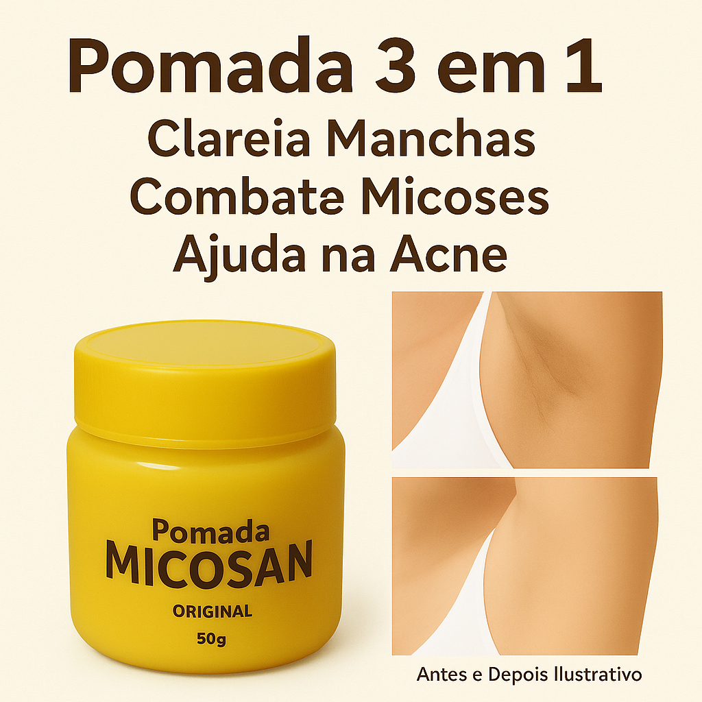 Kit 3 Pomadas Micosan Original Clareadora, Antimicótica Anti-Manchas Tratamento para Micose, Pano Branco e Frieira