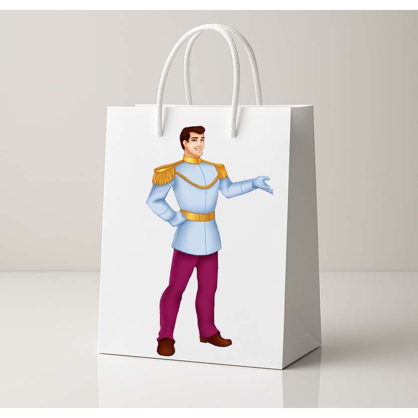 Sacolinhas de Lembrancinha Principe da Cinderela –  22x18x8cm - ( 10 - 40 ) Tema Personalizado