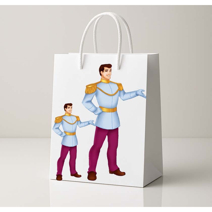 Sacolinhas de Lembrancinha  Principe da Cinderela –  22x18x8cm - (45-100) Tema Personalizado