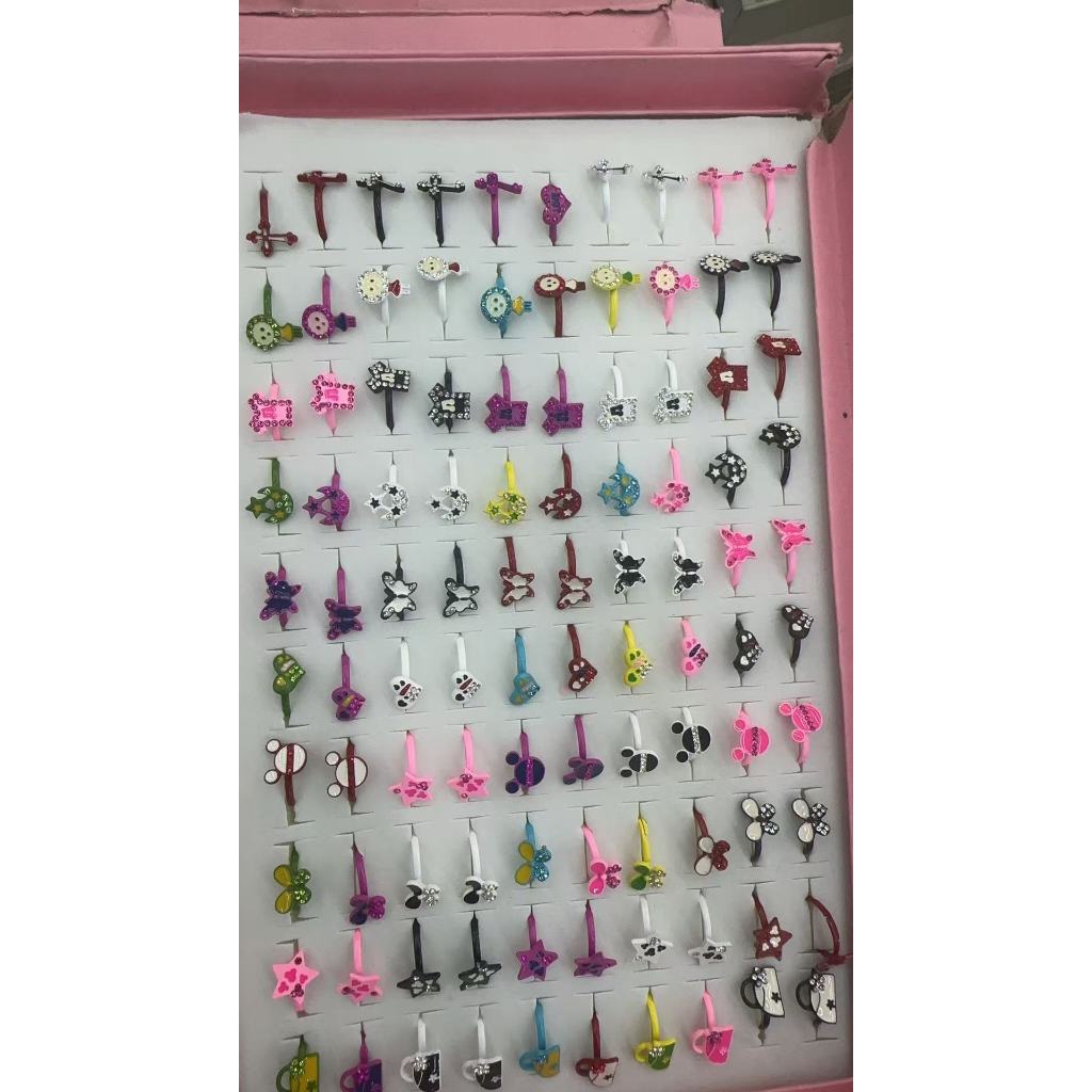 Kit 10/20/30 Anéis Infantil Menina Ajustável Sortidos anel frutas animais flores anel para criança