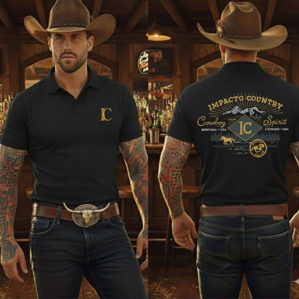 Camiseta Polo Country IMPACTO COUNTRY Cowboy Spirit Camiseta Peão Bruto e Estiloso Super Lançamento