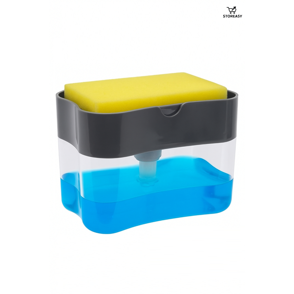 Dispenser P/ Detergente Dispensador 2x1 Sabao Suporte Porta Bucha Esponja Cozinha Limpeza