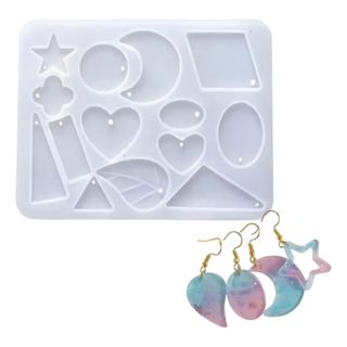 Molde De Silicone Para Resinas Pingente Brincos Colar em Oferta na Shopee