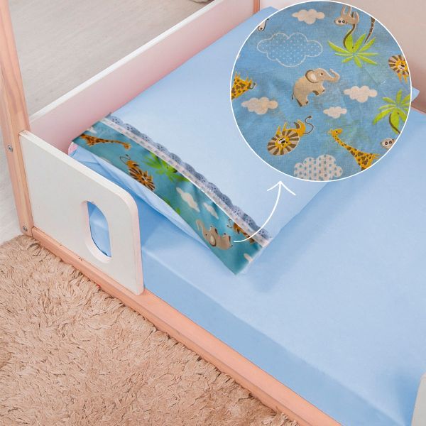 Jogo 2 Peças Lençol Berço Bebê Americano Padrão - Percal 400 Fios Barrado Decorado em Oferta na Shopee