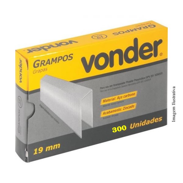 Grampo para grampeador pinador elétrico 19 mm GPE916 com 300 peças