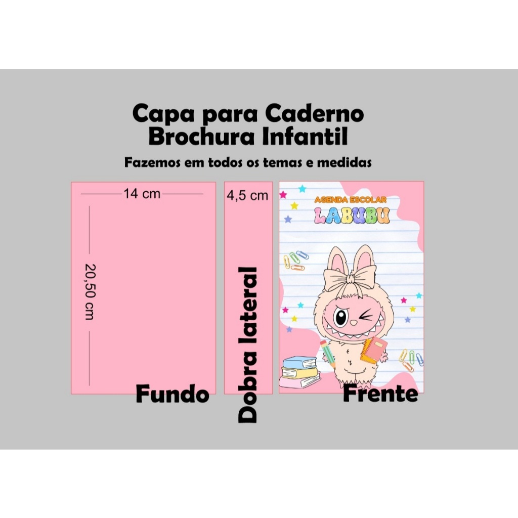 Capa Personalizada para Caderno Brochura PEQUENO Agenda A5 FAZEMOS EM TODOS OS TEMAS